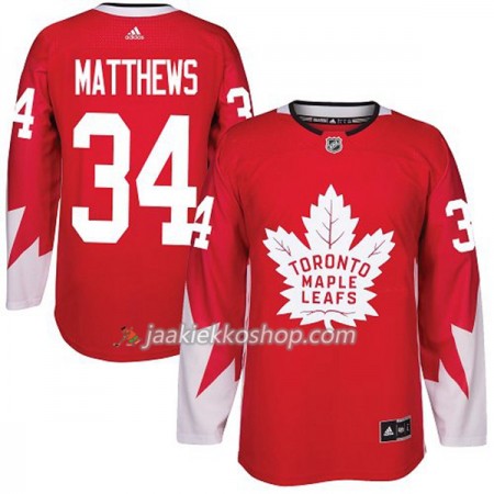 Miehille NHL Toronto Maple Leafs Pelipaita Auston Matthews 34 Adidas 2017-2018 Rot Alternate Authentic